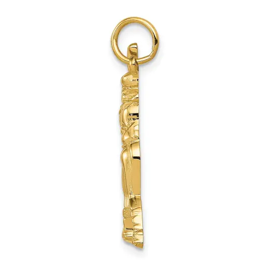 14K Gold Female Baseball Batter Charm Pendant Jewelry 28 x 11 mm {3}
