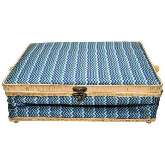 Folding Sewing Basket Chevron - blue {3}