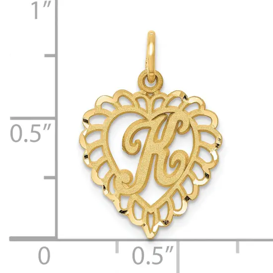 14K Gold Initial K Charm Jewelry FindingKing 23mm x 15mm {4}