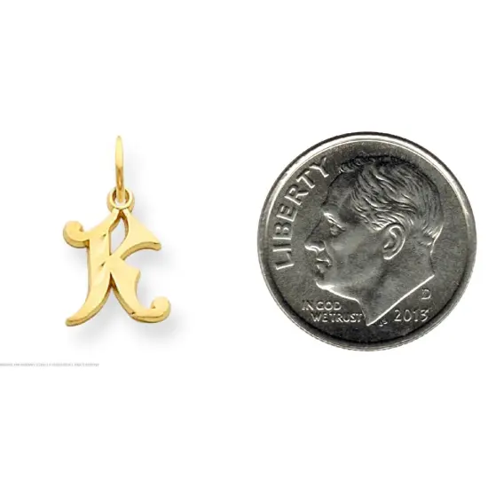 14K Gold Initial K Charm Jewelry FindingKing 17mm x 10mm {2}