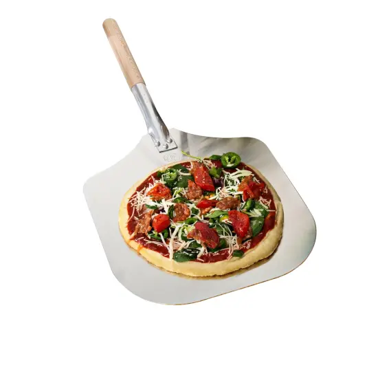 Kitchen Supply 14-Inch x 16-Inch Aluminum Pizza Peel with Wood Handle {6}