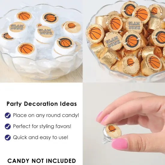 Big Dot of Happiness Nothin' but Net - Basketball - Baby Shower or Birthday Party Small Round Candy Stickers - Party Favor Labels - 324 Count {6}