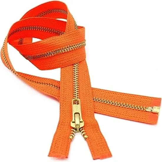 12" Medium Weight Jacket Zipper YKK #5 Brass ~ Separating ~ 523 Orange (1 Zipper/Pack) {1}