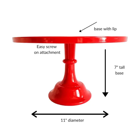 Stylish Red Melamine Pedestal Cake Stand &ndash; Durable, BPA-Free & Dishwasher Safe for Holidays & Parties {2}