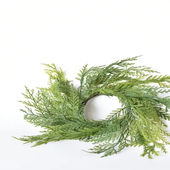 14" Faux Cedar Candle Ring (Fits up to a 3" Pillar Candle) CR1 {6}