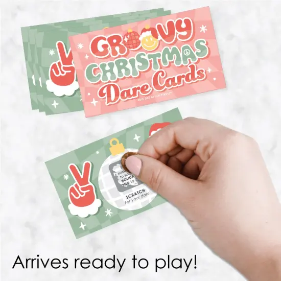 Big Dot of Happiness Groovy Christmas - Pastel Holiday Party Game Scratch Off Dare Cards - 22 Count {3}