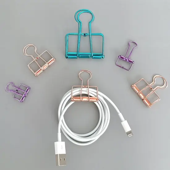Wrapables Hollow Binder Clips for Office in Assorted Sizes, Paper Clamps, Paper Clips (Set of 20) {6}