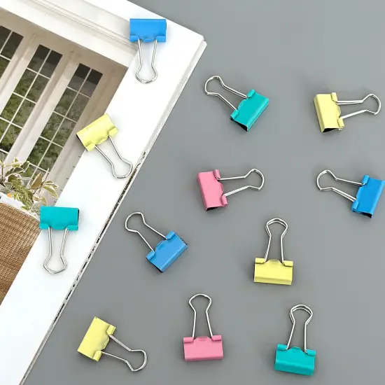 Wrapables Multicolor Binder Clips for Office, Paper Clamps, Paper Clips Small {3}