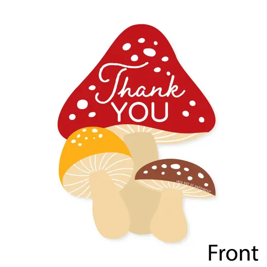 Big Dot of Happiness Wild Mushrooms - Shaped Thank You Cards - Red Toadstool Party Thank You Note Cards with Envelopes - Set of 12 {4}