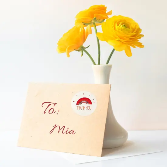 Wrapables 1 Inch Reward, Birthday, Thank You Stickers for Teachers, Students, Classrooms, Party Favors, Gifts, Boxes & Bags (1000pcs) Weather & Floral {4}