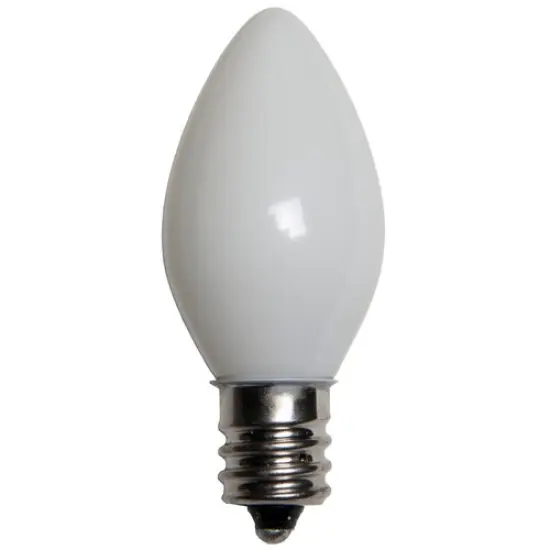 25 Bulbs - C7 Opaque White, 5 Watt lamp Clear {1}