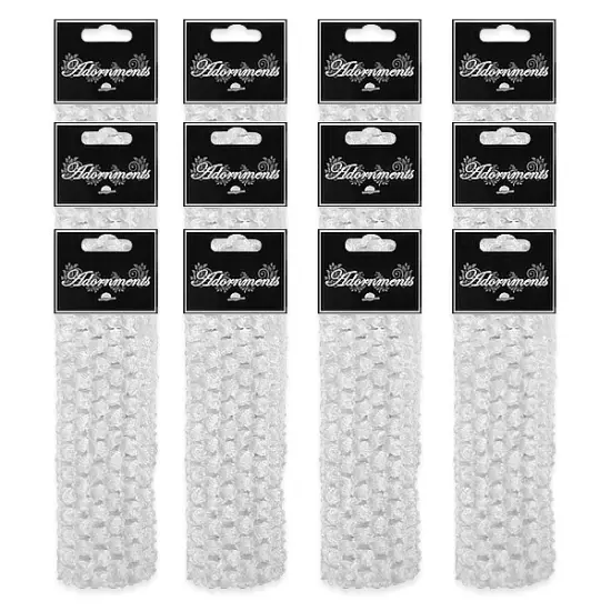 Pack of 12 Crochet Stretch Headbands White {1}