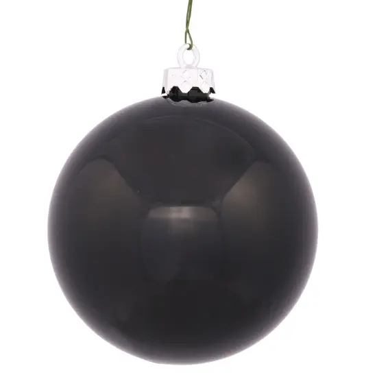 Vickerman 12 in. Black Shiny Ball Christmas Ornament {1}