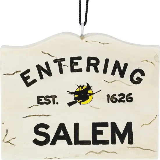 Tree Buddees Entering Salem Sign with Witch Halloween Ornament {1}