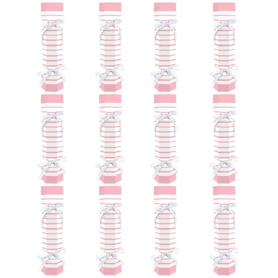 Big Dot of Happiness Pink Stripes - No Snap Simple Party Table Favors - DIY Cracker Boxes - Set of 12 {6}