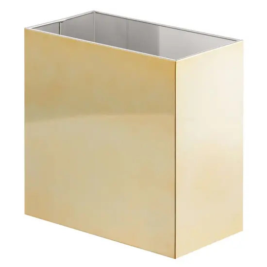 mDesign Small Steel Rectangular 2.4 Gallon Trash Can Wastebasket {1}