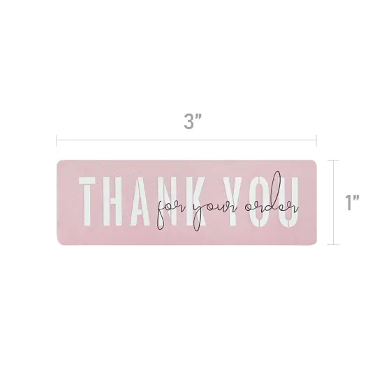 Wrapables 3" x 1" Small Business Thank You Stickers Roll, Sealing Stickers and Labels for Boxes, Envelopes, Bags, Packages Blush (120 stickers) {2}