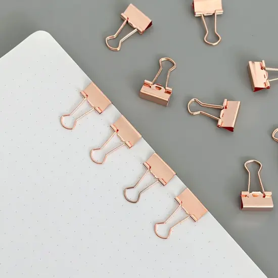 Wrapables Rose Gold Binder Clips for Office, Paper Clamps, Paper Clips Small {4}