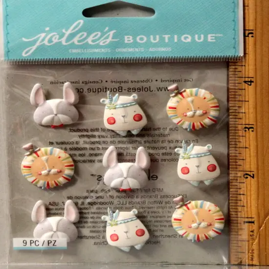 Jolee's Boutique Baby Boy Animal Faces Repeat Dimensional Stickers {1}