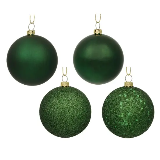 Vickerman 2.4 in. Emerald Ball 4-Finish Asst Christmas Ornament {1}