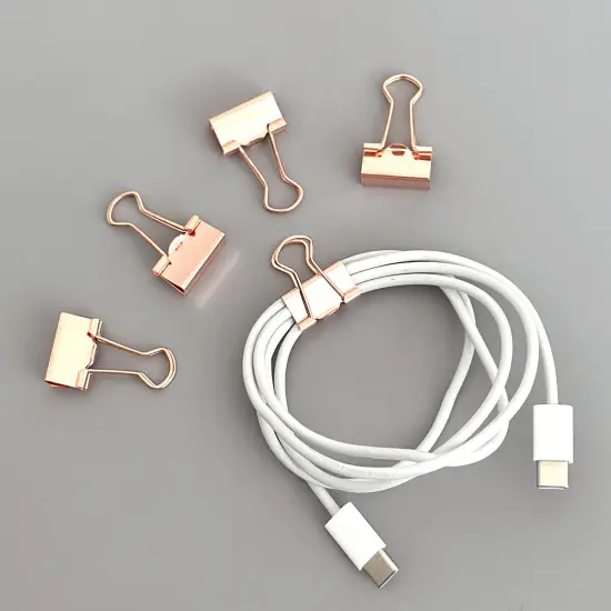 Wrapables Rose Gold Binder Clips for Office, Paper Clamps, Paper Clips Small {5}