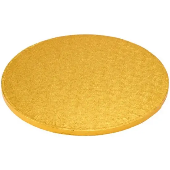 12" Round Gold Foil Cake Board Drum {2}