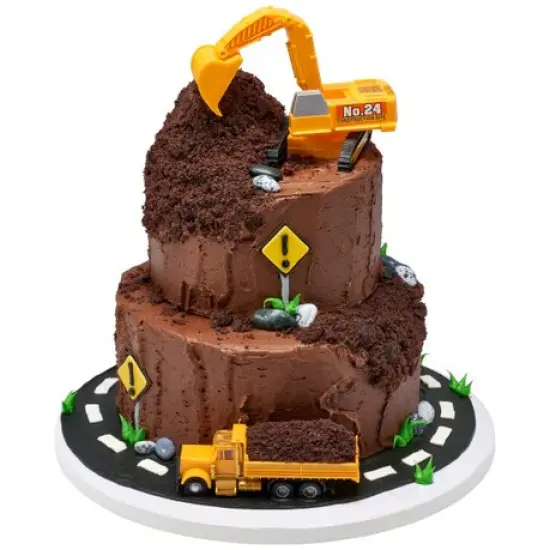 Construction Dig excavator and dump truck Cake Decorating Kit {3}