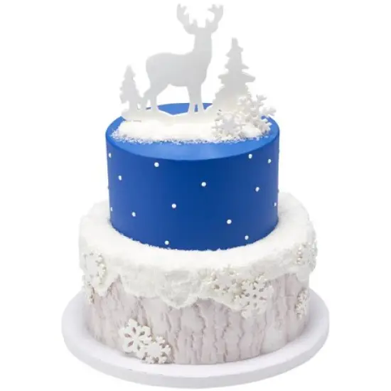 Deer and Pine Trees Gum Paste Layon Cake Topper Christmas Hunter Buck Trees {2}