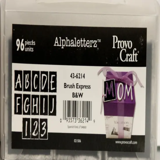 Provo Craft Alphaletterz Brush Express Black & White Tile Chipboard Alphabet {1}