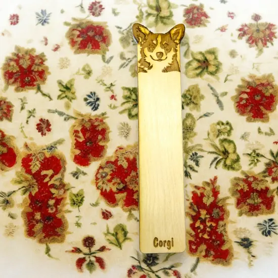 Bookmark - Corgi Dog - Birch wood {2}
