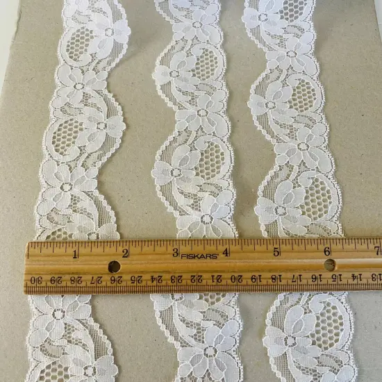 Kitcheniva 1.75" Wide 2 Yards Bright White Embroidered Ribbon {3}