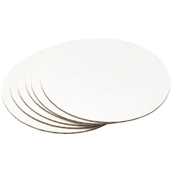 8" Round Waxed Corrugated Cake Board 6ct {2}