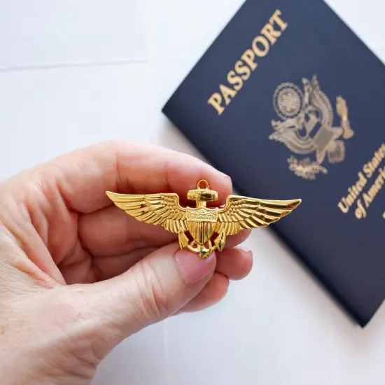 Aviator Pilot Costume Accessory Pin - Gold {5}