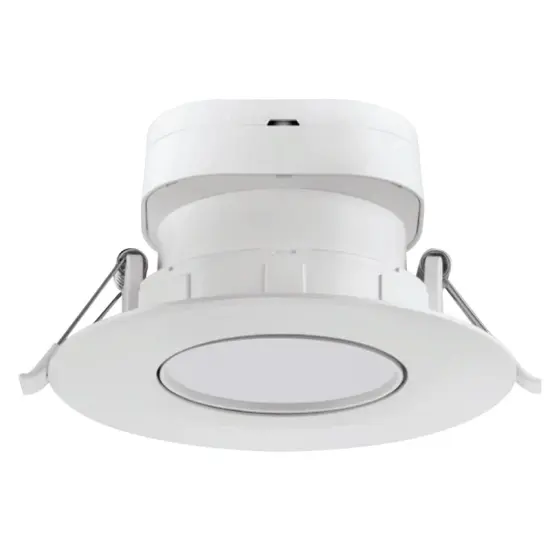 Satco 4" 7W Round LED Gimbal Downlight - 5000K - Cool White, White Finish {1}