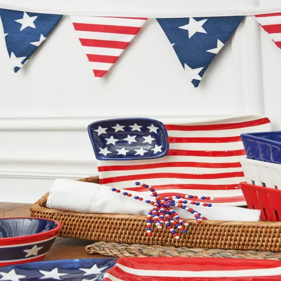 72" Patriotic American Flag Stars & Stripes Hanging Banner Garland {5}