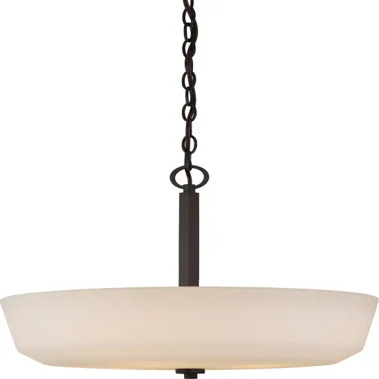 Nuvo Willow 14" 4-Light Pendant w/ White Glass in Aged Bronze Finish Forest Bronze {1}