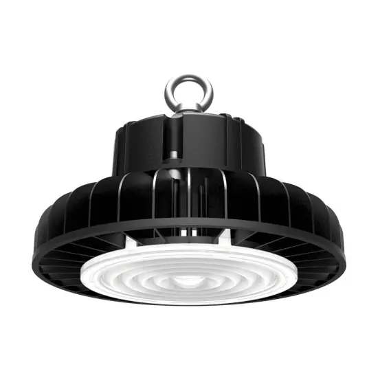 Nuvo 100w 5000k 277-480v LED High bay w/ DLC Premium in Black Finish Natural Light {1}