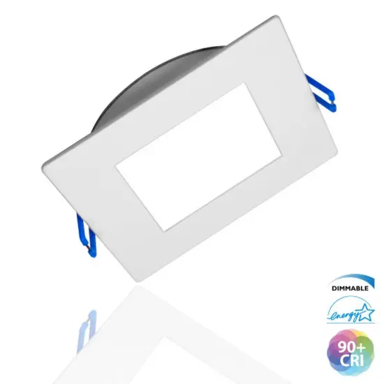 DLE6 Series 6 in. Square White Flat Panel LED Downlight in 2700K Warm White {1}