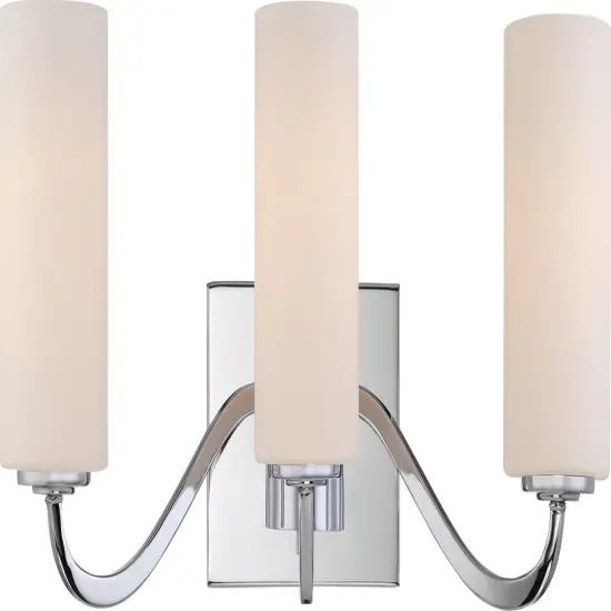 Willow 3-Light Wall Mounted Vanity & Wall Light Fixture in Polished Nickel Finish {1}