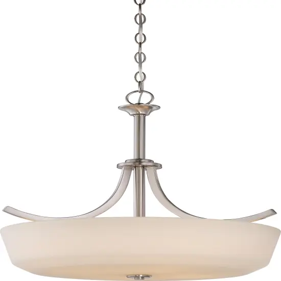 Nuvo Laguna 4-Light Pendant Fixture w/ White Glass in Brushed Nickel Finish {1}
