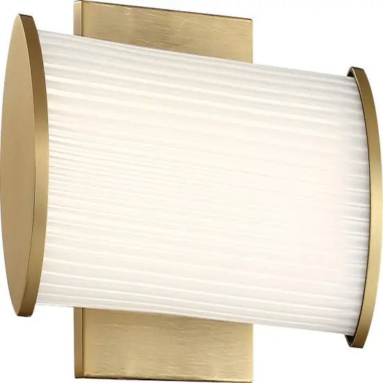 Nuvo 13w LED Module Lena Wall 1-Light 120v Brushed Brass & Striped Lens 3000k warm-white {1}