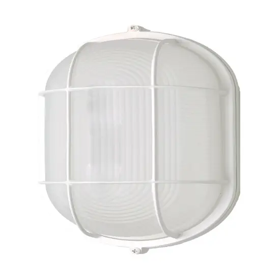 Nuvo 18.5w LED Oval Bulk Head Fixture w/ White Glass in White Finish warm-white {1}