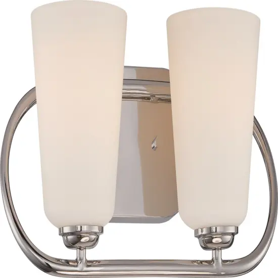 Dylan 2-Light Wall Mounted Vanity & Wall Light Fixture in Polished Nickel {1}