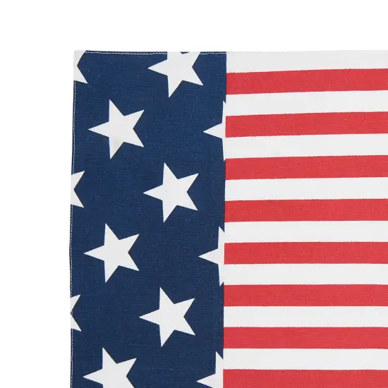 Patriotic Stars & Stripes American Flag Cotton Tabletop Placemats Set of 6, 13" x 19" {4}