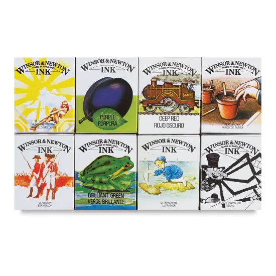 Winsor & Newton Drawing Ink Set - 14 ml, Supplimental , Set of 8 {2}