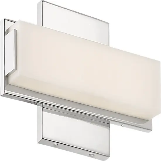 Nuvo Slick 1-Light 13" LED Vanity w/ White Acrylic Diffuser in Polished Nickel {1}