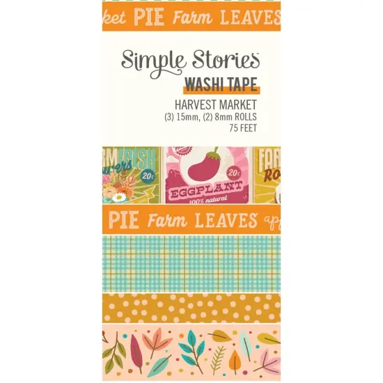 Simple Stories Harvest Market Washi Tape 5/Pkg {1}