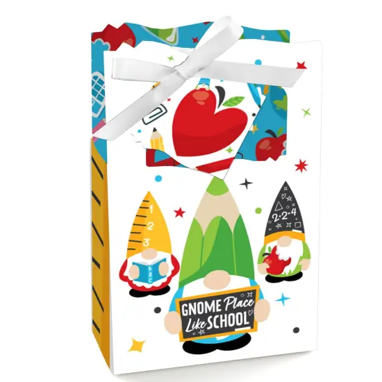 Big Dot of Happiness School Gnomes - Teacher and Classroom Decorations Favor Boxes - Set of 12 {1}