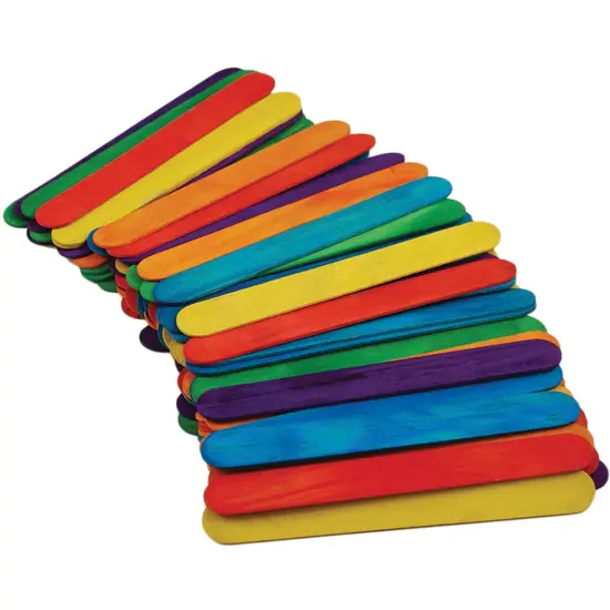 Krafty Kids Jumbo Craft Sticks-Colored 6" 50/Pkg {2}