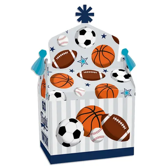 Big Dot of Happiness Go, Fight, Win - Sports - Treat Box Party Favors - Baby Shower or Birthday Party Goodie Gable Boxes - Set of 12 {1}